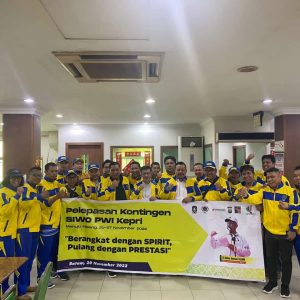 Kadispora dan Kadiskominfo Lepas 24 Atlet Terbaik SIWO PWI Kepri, Lima Cabor Siap Bertarung Di Porwanas 2022