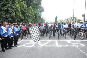 Ribuan Peserta Ikut Gowes HUT ke-77 PGRI di Asahan