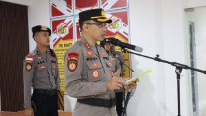 AKBP Riky Iswoyo Pimpinan Upacara Kenaikan Pangkat Pengabdian Kompol A.G Rambe