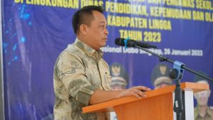 Bupati Nizar Hadiri Raker Kepala Sekolah dan Pengawas Se-Kabupaten Lingga di Gedung Nasional Dabo Singkep