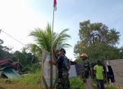 Satgas TMMD 121 Kodim 0317/TBK Himbau Masyarakat Desa Sanglar Kibarkan Bendera Merah Putih dalam Rangka Peringatan HUT RI ke-79