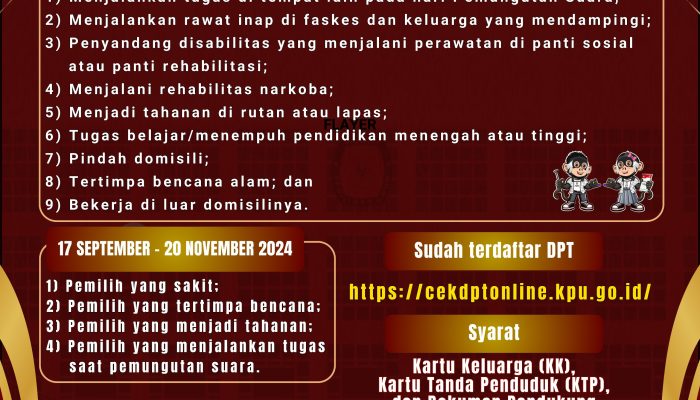 KPU Tanjungpinang Buka Posko Layanan Pindah Memilih, Berikut Jadwal dan Persyaratannya